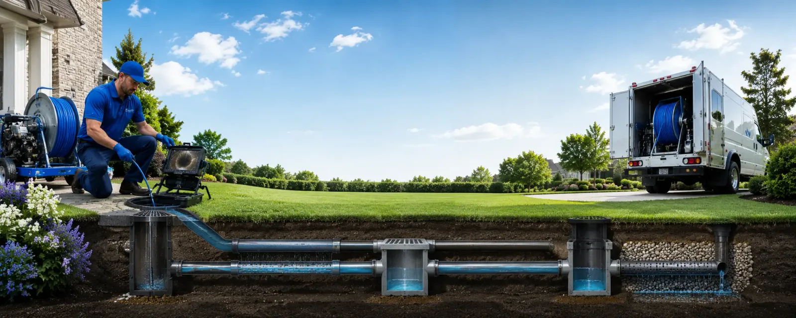 Outdoor drain cleaning information for East Bank, WV